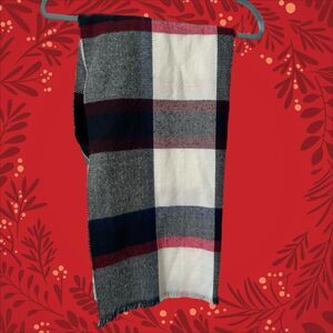 Tommy Hilfiger Blanket Wrap Scarf  Red White Blue 72 X 48 Winter holiday